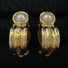 【良品】CELINE セリーヌ イヤリング パール ヴィンテージ ゴールド 金具 Vintage Earrings Pearl 1209005