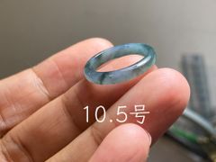 L17-207 氷糯種 森緑 19.5号 グアテマラ産A貨本翡翠くりぬき リング