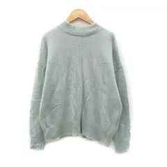 テチチ Te chichi ニット カットソー 長袖 クルーネック 無地 バックボタン F ミントグリーン /SY21