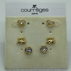 クレージュ ピアス　3ペアセット ゴールド×ストーン 上品　可愛い