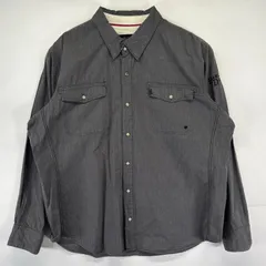 古着 ハーレーダビッドソン HARLEY DAVIDSON 長袖シャツ 大きいサイズ ストライプ 刺繍デザイン バイク 3XL  グレー系 メンズ