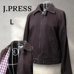 J.PRESS 　ジェイプレス　ハリントンジャケット  ブラウン茶×赤チェック　レディスLサイズのサムネイル