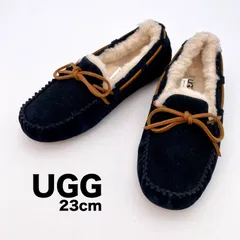 UGG レディース 23cm モカシン シューズ DAKOTA ダコタ ブラック シープスキン スエード ボア 防寒