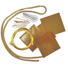 [SUMITSUBAKI] 【髪飾り専門ブランド】 髪飾り 金箔 紐 水引 卒業式 ゴールド 成人式 振袖 和装 髪飾り用パーツ 30パーツセット 0