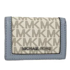 MICHAEL KORS 二つ折り財布 レザー オフホワイト ブルー系