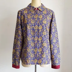 ローラアシュレイ ☆ 花柄 長袖 シャツ 3 シルク混 フライフロント 薄手 Laura Ashleyのサムネイル