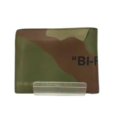 オフホワイト OFF-WHITE BI-FOLD バイフォールド 迷彩 レザー 二つ折り財布 メンズ 表記無 のサムネイル