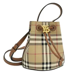 BURBERRY バケットバッグ ショルダーバッグ ノバチェック PVC レザー ベージュ系 マルチカラー