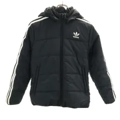 adidas Originals アディダスオリジナルス トレフォイルロゴ 3ストライプ PRIMEGREEN フーディ 中綿ジャケット 160 ブラック キッズ 古着のサムネイル