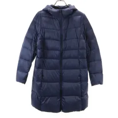 UNIQLO ユニクロ ウルトラライト ダウンコート L ネイビー 収納袋付き レディース 古着