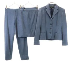 RALPH LAUREN ラルフローレン USA製 パンツスーツ 上下 セットアップ 4/2 ネイビー系 3点セット レディース 古着