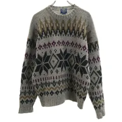 GAP ギャップ 80s ヴィンテージ 総柄 長袖 セーター L グレー ニット メンズ 古着