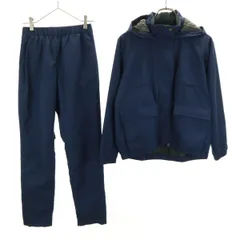 adidas アディダス フード付き ウインドブレーカー 上下 セットアップ S ネイビー トレーニング トリコット裏地 レディース 古着