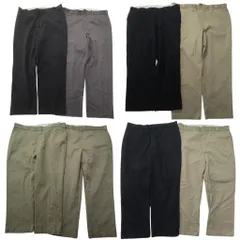 古着卸 まとめ売り ディッキーズ Dickies USA製 パンツ 8枚セット (メンズ 52 /46 /44 /42 /40 ) ブラック ベージュ チノ 中古 古着 NC9411