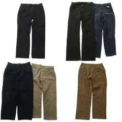 古着卸 まとめ売り コーデュロイ パンツ 6枚セット (メンズ 35 /34 ) ブラック ベージュ ネイビー タック 中古 古着 NC9409