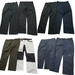 古着卸 まとめ売り ディッキーズ Dickies ダブルニー パンツ 8枚セット (メンズ 46 /44 /42 /36 ) バイカラー ブラック 中古 古着 NC9423