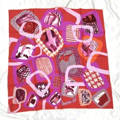 Christian Dior スカーフ オレンジ系 マルチカラー シルク100％