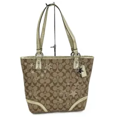 COACH トートバッグ シグネチャー PVC ブラウン F18853