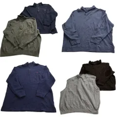 古着卸 まとめ売り ラルフローレン セーター 6枚セット (メンズ 3XL /4XL ) ベスト ポニー ワンポイント ショールカラー 中古 古着 NC9641