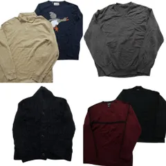 古着卸 まとめ売り セーター MIX 6枚セット (メンズ L /XL ) アニマル 動物 ニットポロ カーディガン ケーブル編み 中古 古着 NC9668