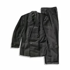 GIANNI VERSACE COUTURE ジャンニヴェルサーチ クチュール ピンストライプ ダブル 4B スーツ size 44 チャコールグレー メンズ