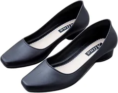 Fuji-cellar パンプス ヒール3cm 走れる 防水 韓国 痛くない 歩きやすい 疲れない レディース ローヒール 冠婚葬祭 結婚式 (ブラック,  25.0 cm)