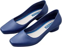 Fuji-cellar パンプス ヒール3cm 走れる 防水 韓国 痛くない 歩きやすい 疲れない レディース ローヒール 冠婚葬祭 結婚式 (ブルー,  24.0 cm)