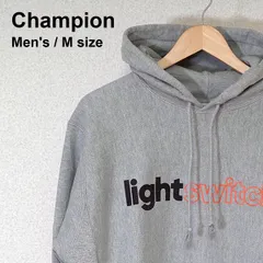 Champion （チャンピオン） リバースウィーブ パーカー M グレー lightswitch プリント入り 古着 サイドリブ