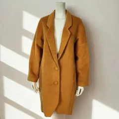 ツインルーム TWNROOM　チェスター ロングボアコート　マスタードイエロー　レディース