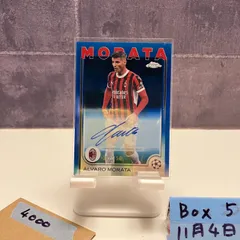 2024-25 Topps Chrome UEFA Champions League Alvaro Morata 062/150 直筆サインカード AC Milan Club Competitions Blue カード