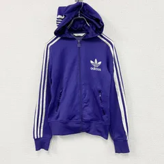 古着 used　adidas　アディダス　トラックジャケット/ジャージパーカー　デカロゴ　紫　パープル　140