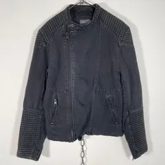 ZARA MAN ザラ バイカーデニムジャケット ライダースジャケット ソフトブラックデニム サイズS
