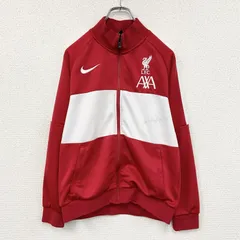 古着 used　NIKE　ナイキ　DRI-FIT　リヴァプールFC　トラックジャケット/ジャージ　デカロゴ　スウッシュ　赤　レッド　白　ホワイト　Sサイズ