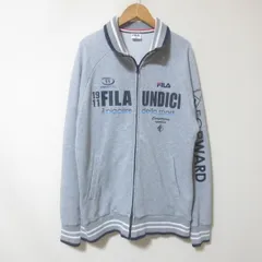 D605 FILA　フィラ　ジップアップ　ブルゾン　グレー　O　スポーツウエア　ロゴプリント