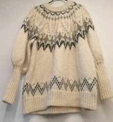 55 66) ZARA オーバーサイズ フェアアイル パータン ニット (ウール含有) 送料