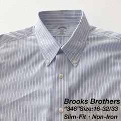 16-32/33】Brooks Brothers 346 ワイドカラーシャツ / Slim Fit