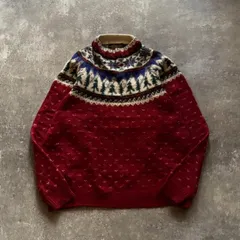 80年代 80s 90年代 90s Eddie Bauer エディーバウアー 黒タグ ノルディック柄 ウール ニット