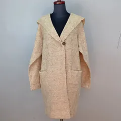 【未使用・タグ付き】 studio CLIP　Мサイズ　フード付きニットコート　ミドル丈　ライトベージュ　スタジオクリップ