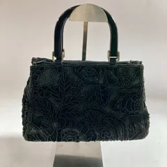 ★ レトロ ビーズ 刺繍 ハンドバッグ フォーマル パーティー 冠婚葬祭 など ブラック 花柄 レディース 現状品 0.3kg