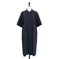 JIL SANDER NAVY ジルサンダー ネイビー ワンピース ネイビー 紺 サイズ:34(XS) | ウール 半袖 シャツワンピース | ミディ丈 襟付き Aライン 5分袖 ポケット | イタリア製 | トップス ドレス【レディース】【中古】のサムネイル