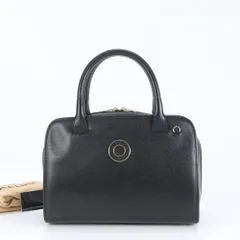 極美品 セリーヌ ミラー付き サークルロゴ ミニ ボストン リザード エンボス レザー トート バッグ ハンド レディース CRR DD1-1【中古】