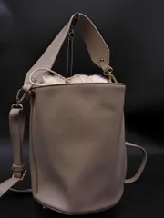 JEANASIS ジーナシス フェイクレザー ファー巾着 2WAY ショルダー バッグ ベージュ ◇■ レディース