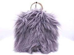 RODE SKO ロデスコ ファー トート バッグ グレー ◆■ レディース