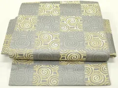 平和屋着物●つけ帯　幾何学変わり市松文　金糸　正絹　逸品　未使用　DAAY0460ob