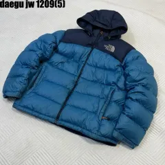 THE NORTH FACE ザノースフェイス 700 ブルー/ネイビー フード グースダウン ダウン100サイズ 1209