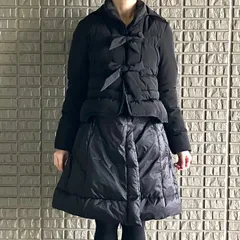 希少 マリテフランソワジルボー リボンケープ付きのダウンコート フード付き Aラインフレア ガーリー ブラック Mサイズ