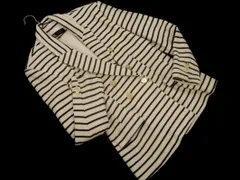 ZARA ザラ ボーダー ジャケット sizeM/アイボリーｘ紺 ◇■ レディース