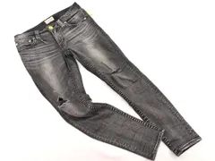 RODEO CROWNS ロデオクラウンズ USED加工 ダメージ加工 ストレッチ デニムパンツ size27/黒 ■■ レディース