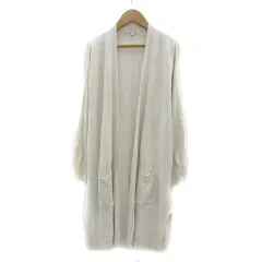 グローバルワーク GLOBAL WORK ニットカーディガン ロング丈 前開き 透かし編み M オフホワイト /YS16 ■MO