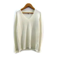 アズールバイマウジー AZUL by moussy アズール ベーシック AZUL basic ニット カットソー 長袖 Vネック 無地 M オフホワイト /SY13